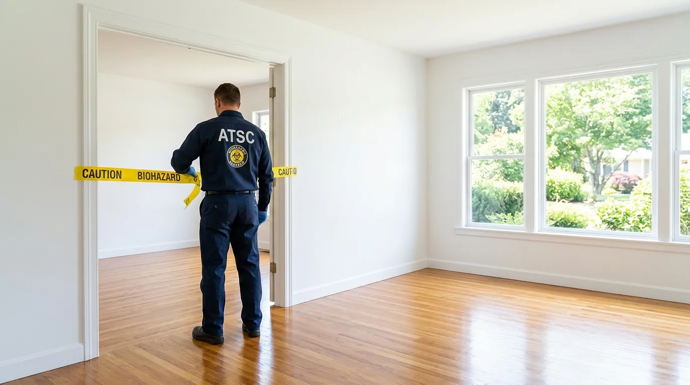 Certified biohazard cleanup crew performing Trauma Scene Cleanup in Springs